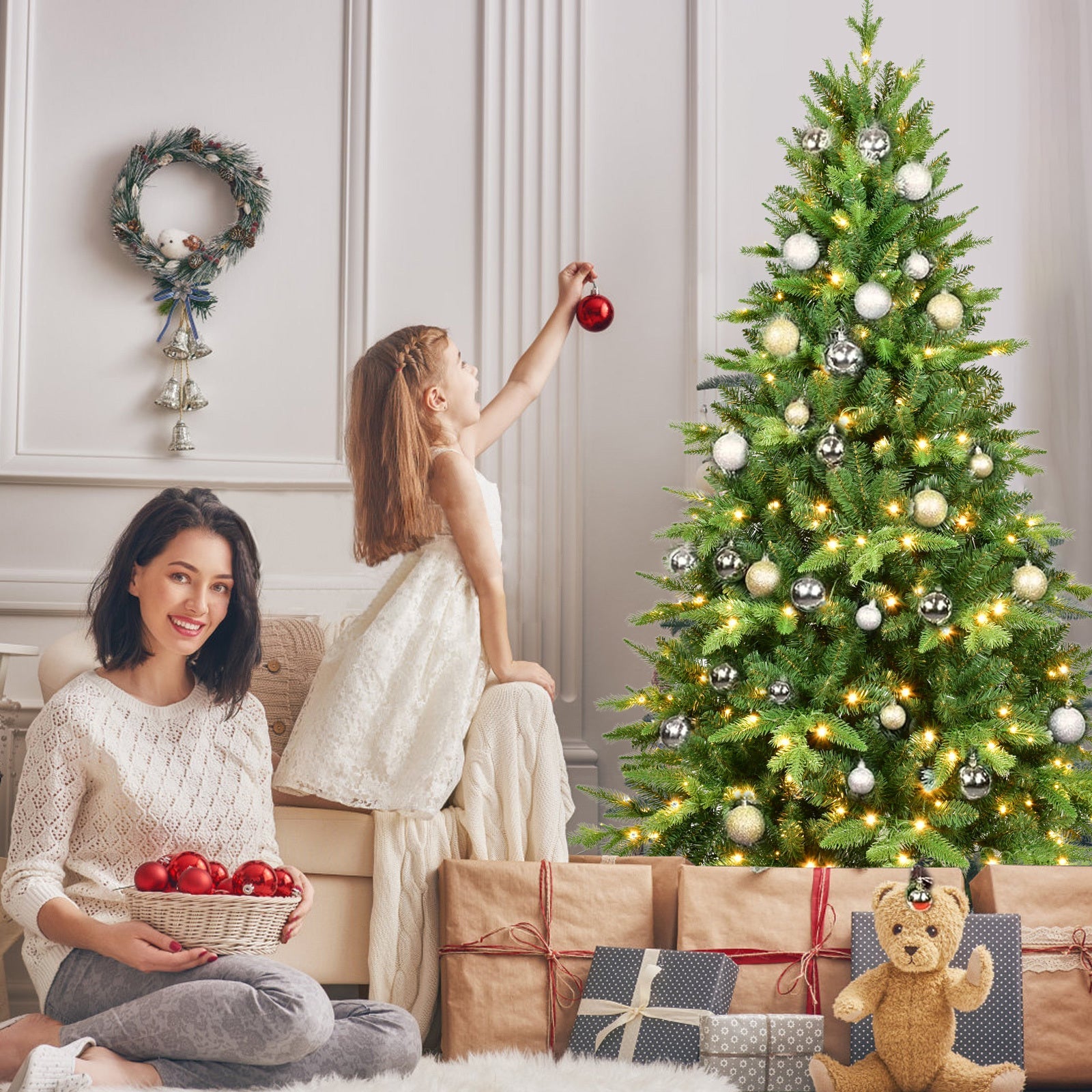 8ft Pre-Lit Christmas Tree