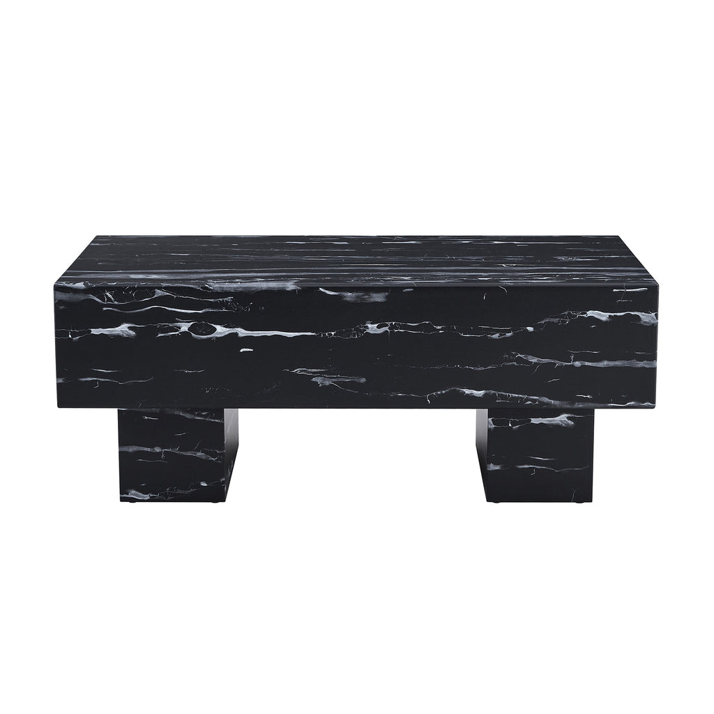 Coffee Table - Modern Simple Black Marble Texture MDF -
