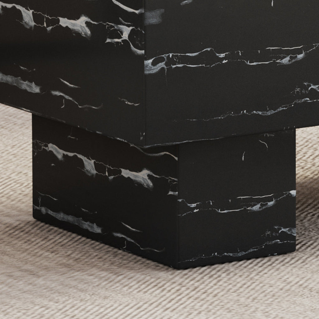 Coffee Table - Modern Simple Black Marble Texture MDF -